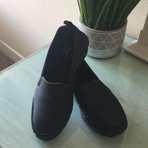 Nonslip Black Restaurant Slip On Work Shoes
